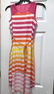The Children’s Place Girls Summer Rainbow High Low Dress - Picture 1 of 9