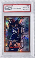 1996 Topps Finest Refractor With Coating #22 Ray Allen PSA 8 NM-MT RC Rookie