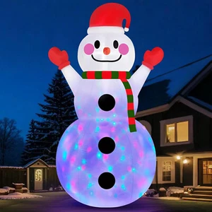 3m Inflatable Christmas Snowman Outdoor Decoration with Colourful Light Snowman - Picture 1 of 7