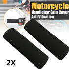 2PCS Black Motorcycle Foam Anti-Vibration Comfort 7/8 Inch Handlebar Grip Cover