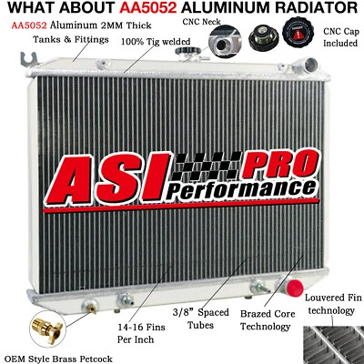 3 Row Aluminum Radiator For 1986-1994 Nissan D21 1987-95 Nissan Pathfinder  1989 - Image 1 of 4