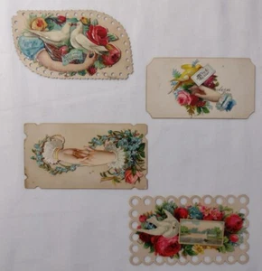 Victorian Calling Cards Antique Circa 1900 Die Cut Ephemera Scrapbook Journaling - Bild 1 von 10