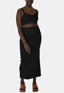 Cotton On Curve Women's Size 16 Black Foxy Variegated Midi Pencil Skirt - Picture 1 of 3