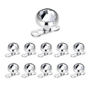 Dermal Anchors 11 Tops and 11 Bases 16g 4 mm Clear CZ 316L Surgical Steel - Picture 1 of 4