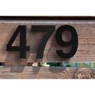 Neutraface Font 6In Floating House Door Numbers in Black Brushed Steel