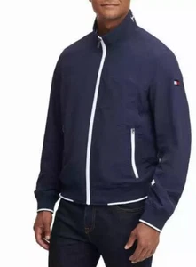 Giacca a vento Tommy Hilfiger uomo blu scuro impermeabile taglia L NUOVA - Foto 1 di 2