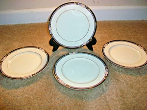 Set of 4 Mikasa Florisse Black Bread Plates 6 1/2" Plate Excellent Condition - Picture 1 of 3