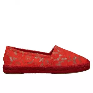 DOLCE & GABBANA Espadrilles Ligeras De Encaje Rojas 36 US 6 UK 3 08238 - Imagen 1 de 4