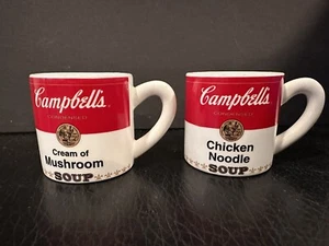 Menge 2 Vintage Campbell's Suppe Porzellan Mini 2 Zoll Tassen Westwood 1999 ~ Großartig! - Bild 1 von 6
