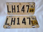 Vintage 1969 1976 New Jersey License Plate Pair 11222