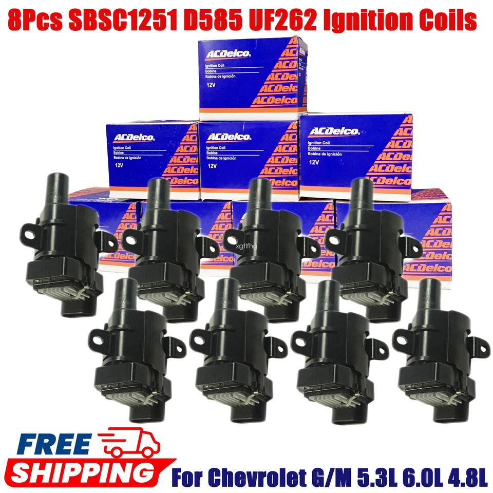 8PCS OEM Ignition Coils Fit Chevrolet G/M 5.3L 6.0L 4.8L BSC1251 D585 UF262 new# - Image 1 of 4