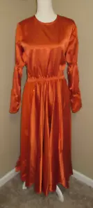Kairos Beautiful Orange Dress Floor Length Medium 50/50 Seda/Poly - Picture 1 of 10