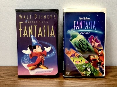 Walt Disney Masterpiece Fantasia & Fantasia 2000 VHS Lot Foto 1 de 4