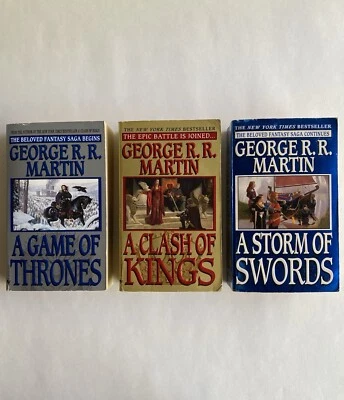 George R. R. Martin Lot of 3 A Game of Thrones Vintage MMP Paperbacks ASOIAF - Image 1 of 4