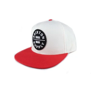 Brixton - Men's Oath 3 Snapback Hat - Off White/Red SALE - Picture 1 of 1