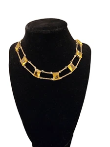 Vintage Monet choker necklace citrine gemstones - Picture 1 of 5