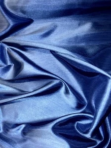 1 mtr blue satin back polyester raw silk fabric 58” wide (147cm) - Picture 1 of 4