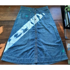 Falda vaquera con botones delanteros línea A para mujer talla 10P longitud midi - Imagen 1 de 13