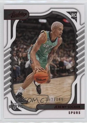 2022-23 Panini Chronicles Absolute Red /149 Jeremy Sochan #107 Rookie RC - Image 1 of 2