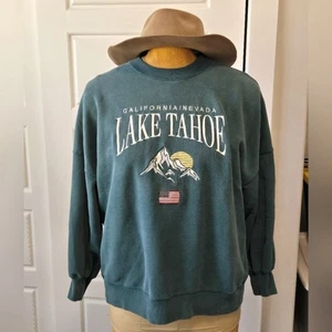 ABERCROMBIE & FITCH SOFT AF GREEN DESTINATION SWEATSHIRT LAKE TAHOE UNISEX XL - Picture 1 of 13