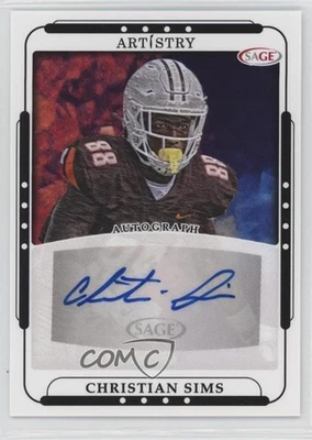 2023 SAGE Artistry Auto Christian Sims #ART-CS2 Auto - Image 1 of 2