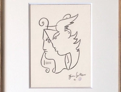Jean Cocteau Dibujo Masculino Francés Boceto Orfeo Apolo Clásico Griego Foto 1 de 4