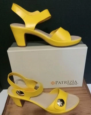 Patrizia by Spring Step DADE Womens 9 Yellow Dress Heels Slingback Sandals NEW! - Image 1 of 4