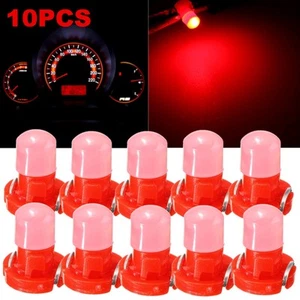 10x Red T3 Neo Wedge Car LED Bulb Cluster Instrument Dash Climate Base Light - Picture 1 of 11
