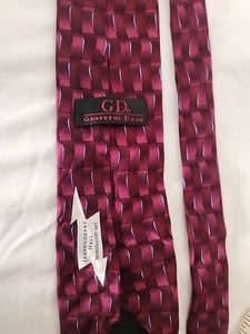GD Grateful Dead Seidenkrawatte rot und blau abstraktes Design - Bild 1 von 7