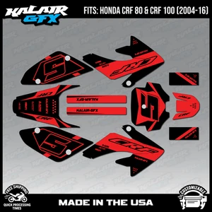 Graphics Kit for HONDA CRF80 CRF100 (2004-2016) Venom Series - Red Shift - Picture 1 of 4