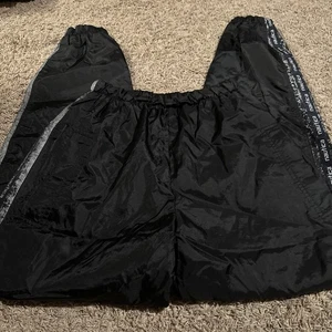 Vintage Nautica Mens (34x34) Pants Track Windbreaker Black Zip Pockets Lined - Picture 1 of 4