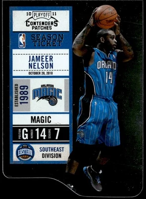 2010-11 Playoff Contenders Patches #97 Jameer Nelson Die Cuts Silver #/299 E1 - Image 1 of 2