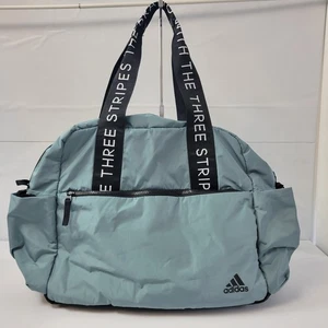 ADIDAS Sport To Street Tote Bag Signature Straps Black The 3 Stripes Yoga Blue - Picture 1 of 12