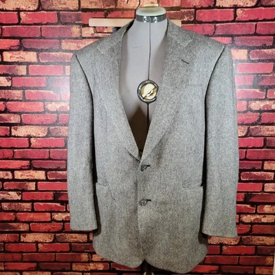 Abrigo deportivo Jos A Bank cachemir espiga negro/gris 42R 3 botones clásico  Foto 1 de 4