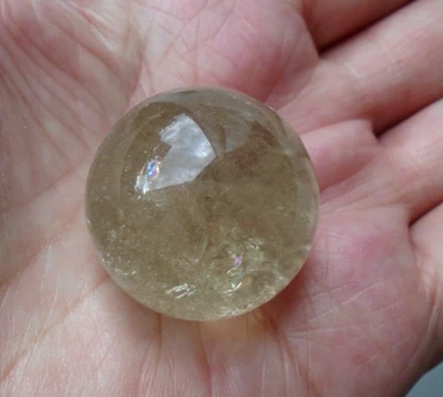 Beautiful natural Citrine 28 mm sphere with tiny rainbow and nice clarity (4) - Image 1 of 4