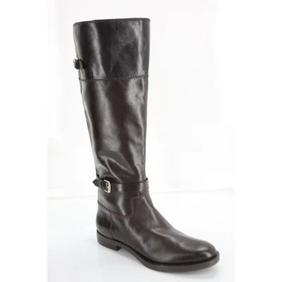 Botas de montar altas de cuero marrón negro Enzo Angiolini Eero talla 7 nuevas para mujer hasta la rodilla Foto 1 de 4
