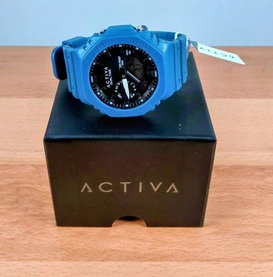 Activa NUEVO Reloj Deportivo Hombre Dual Time Azul Negro Analógico Digital WR30M Foto 1 de 4
