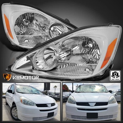 Fits 2004-2005 Toyota Sienna Headlights Replacement Headlamps Left+Right 04-05 - Image 1 of 4