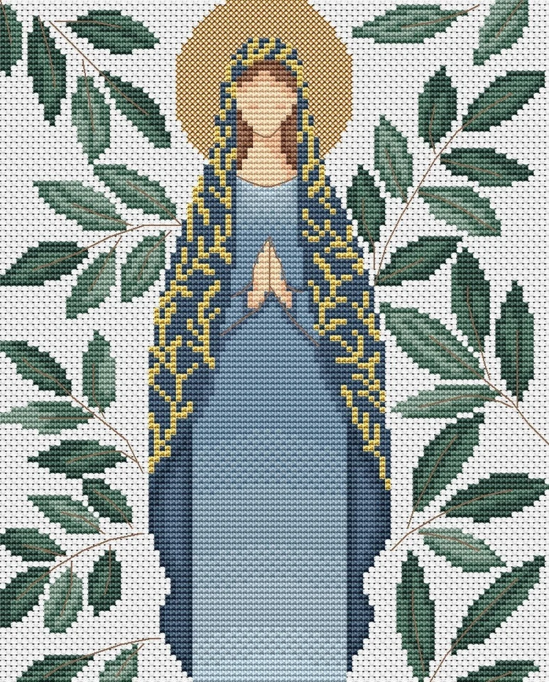 Cross Stitch Printed Pattern Whisper Pray DIY Chart Counted Needlework DMC Color - Image 1 of 4