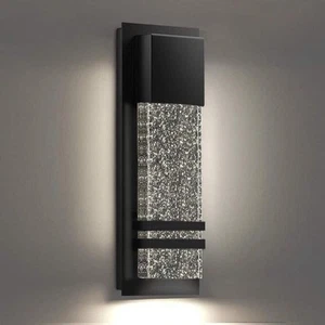 14 in. 9-Watt Outdoor Bubble Crystal Glass LED Modern Wall Sconce (1-Pack) - Picture 1 of 6