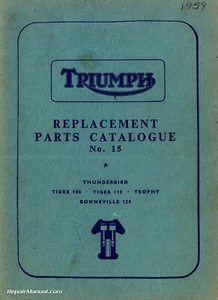 1959 Triumph 6T T100 T110 T120 TR6 Motorcycle Parts Manual - Picture 1 of 1