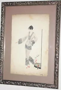 Angie Rush 1920s Original Fashion Design Pencil and Ink - Picture 1 of 5