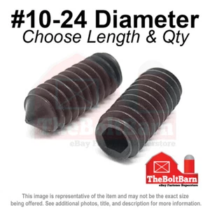 #10-24 Alloy Cone Point Allen Socket Set Screw Coarse Black Oxide (Pick Size) - Picture 1 of 2