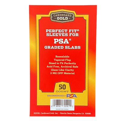 PSA Perfect Fit Sleeves For Graded Card Slabs W/ PSA Logo 50, 100, 200, 500 1000 • 7.99$
