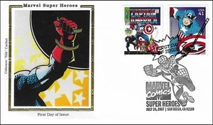 Captain America Super Hero Marvel Comics USA Colorano Silk Cachet FDC 2007 - Picture 1 of 1