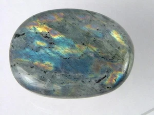 BUTW Labradorite Palmstone 62mm x 47mm x 15mm Healing Worry Soap Stone 9183K - Picture 1 of 3