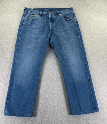 Levis 501XX Jeans Men 36x29 (Fits 34x26) Blue Button Fly Denim Dark Wash Hemmed - Image 1 of 4