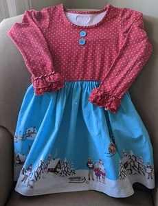 Eleanor Rose Rhonda Dress Night Before Christmas Size 7-8 Santa Snow Girl's - Picture 1 of 12