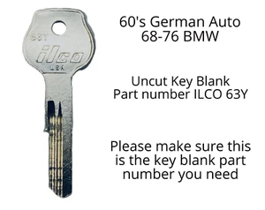 German Auto BMW Uncut Key Blank ILCO 63Y - Bild 1 von 2