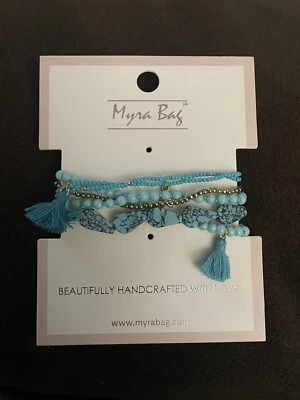 Pulseras Myra Bag Apiladas Turquesa. Nuevo con etiquetas Foto 1 de 4